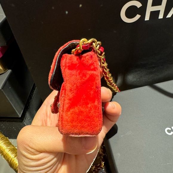 Chanel Crystal Micro Mini Velvet Chain Flap Bag - Picture 4 of 9